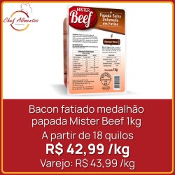Bacon Fatiado Medalhão Papada Mister Beef 1kg