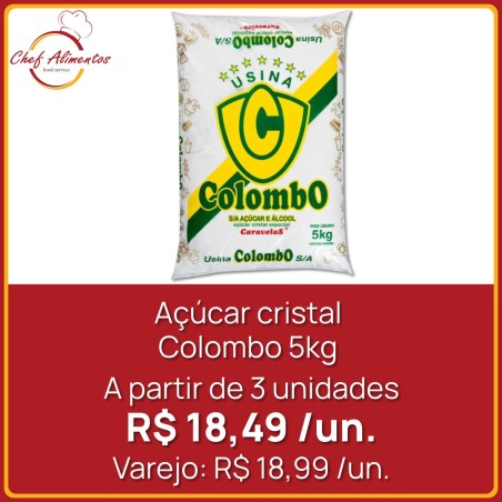 Açúcar cristal Colombo 5kg