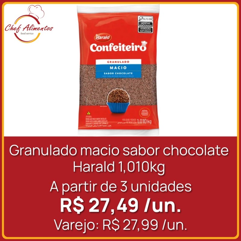 Granulado macio sabor chocolate Harald 1,010kg