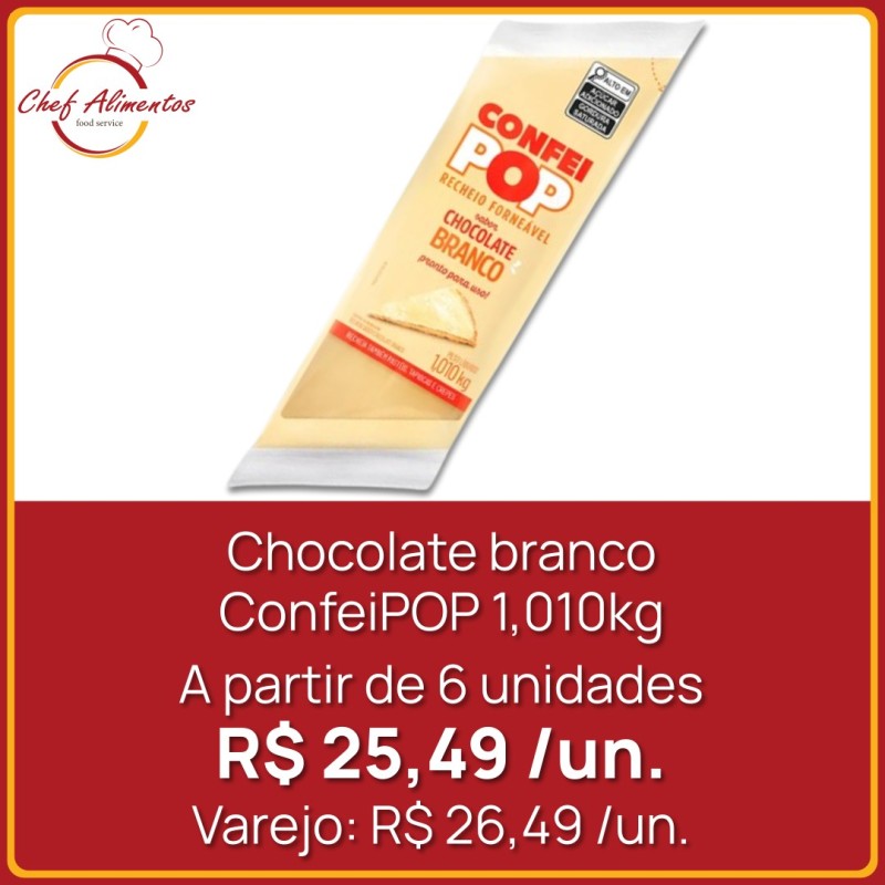Chocolate branco Confei Pop 1,010kg