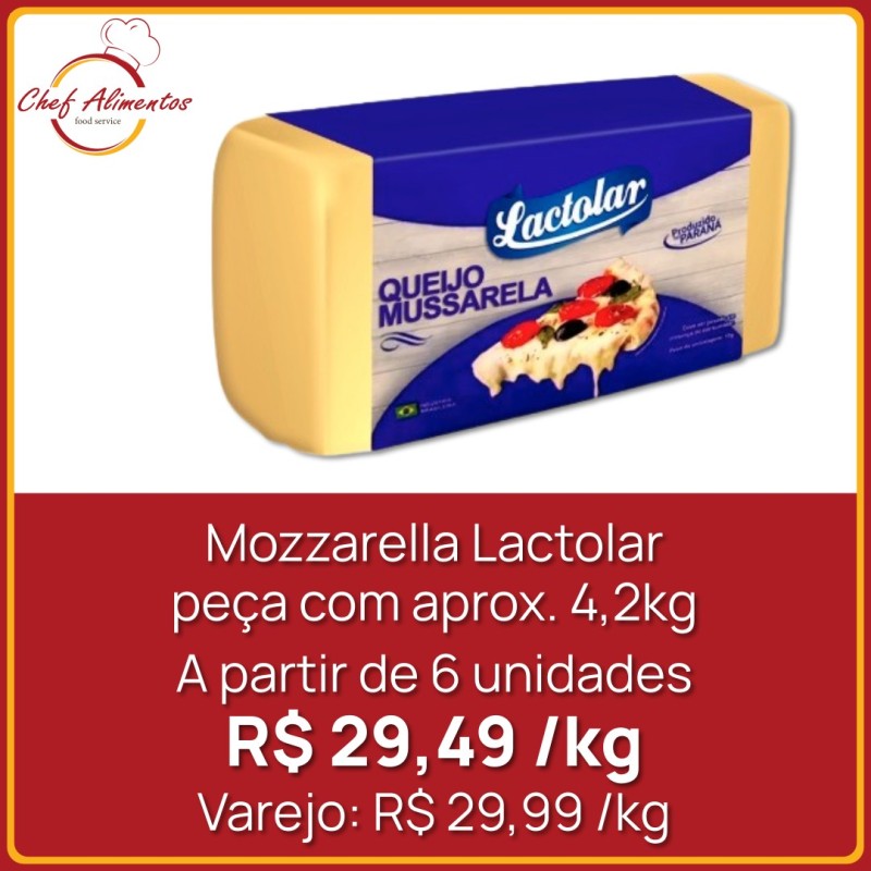 Queijo Mozzarella Lactolar - Peça