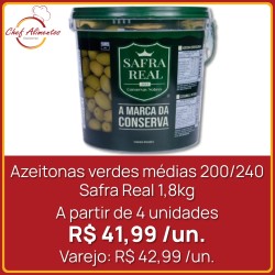 Azeitonas verdes médias 200/240 Safra Real 2kg