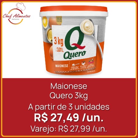 Maionese Quero - balde com 3kg