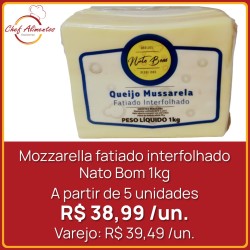 Mozzarella Fatiado Interfolhado Nato Bom 1kg