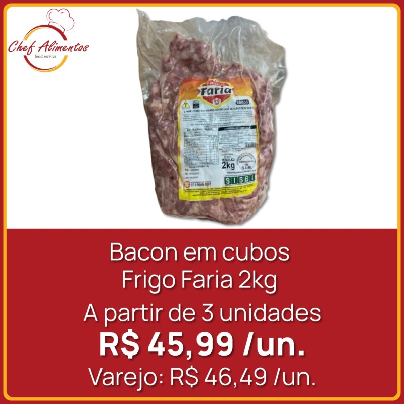 Bacon em cubos Frigo Faria 2kg