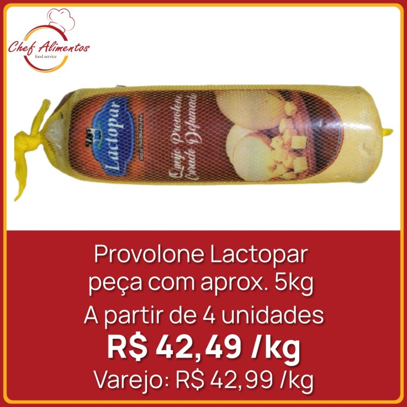 Queijo provolone Lactopar 5kg