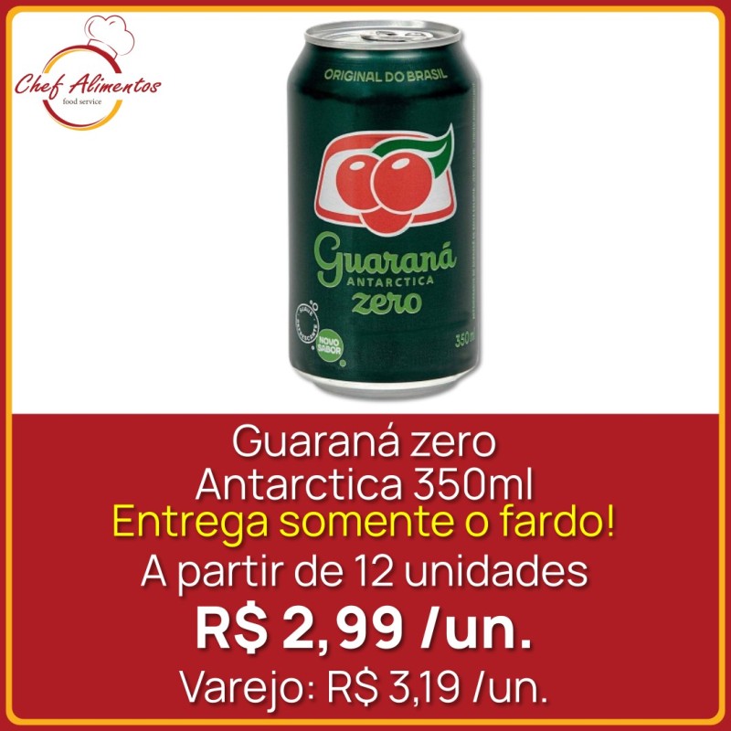 Guaraná zero Antarctica 350ml