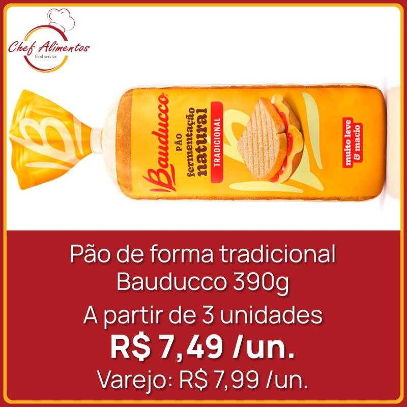Pão de forma tradicional Bauducco 390g