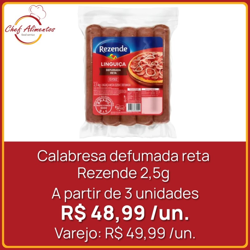 Calabresa defumada reta Rezende  2,5kg