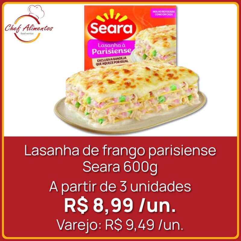 Lasanha de frango parisiense Seara 600g