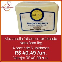 Mozzarella Fatiado Interfolhado Nato Bom 1kg