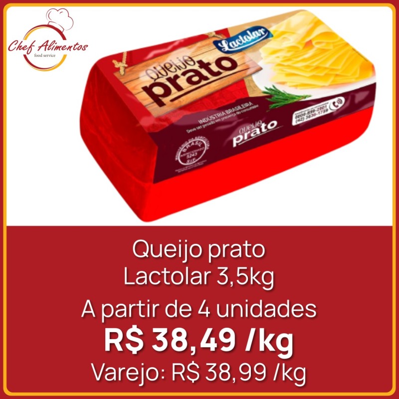Queijo Prato Lactolar - Peça