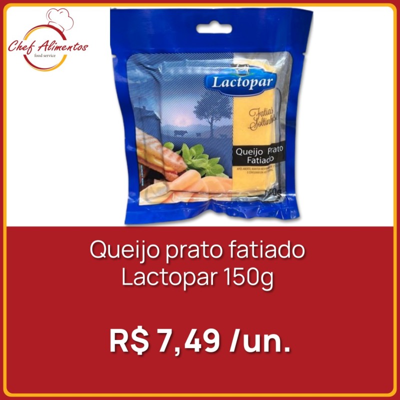 Queijo prato fatiado Lactopar 150g