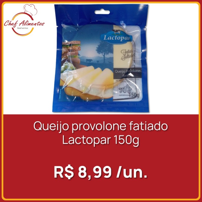 Queijo provolone fatiado Lactopar 150g