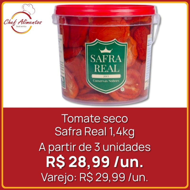 Tomate Seco Safra Real balde 1,4 kg drenado