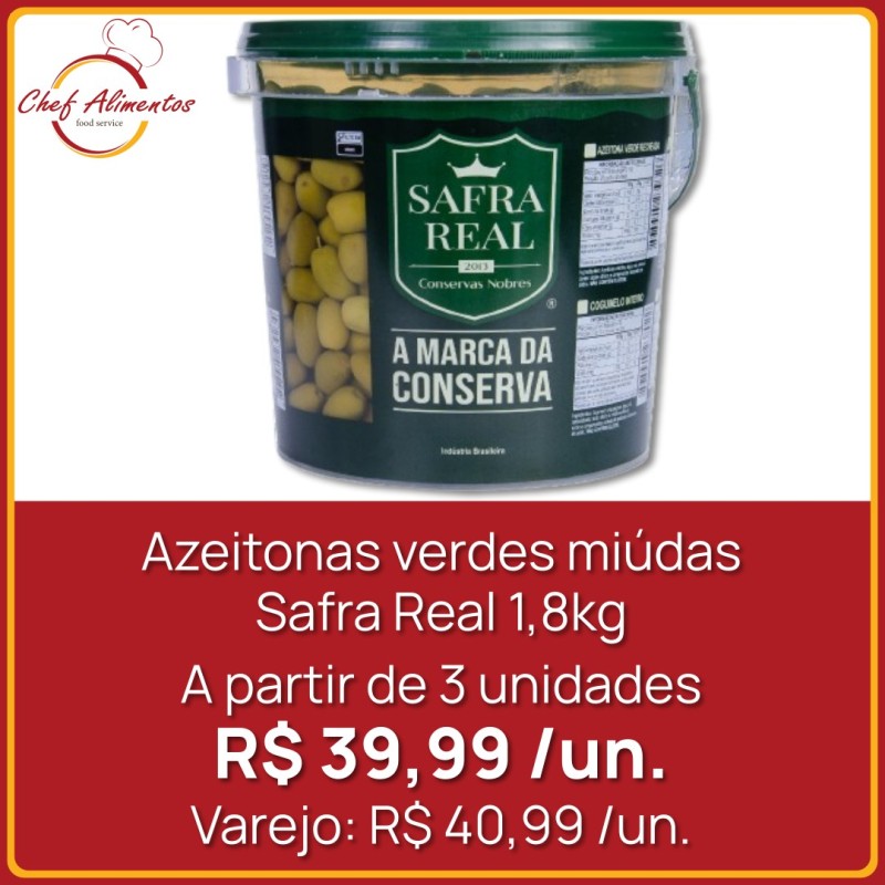 Azeitonas verdes miúdas Safra Real 2kg