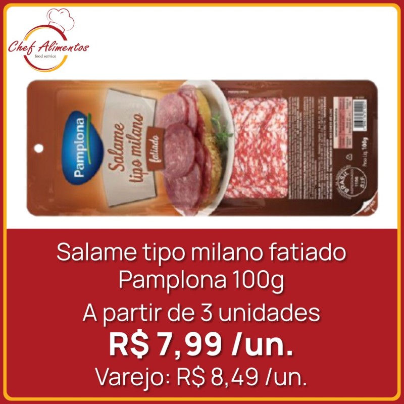 Salame Milano Fatiado Pamplona 100g