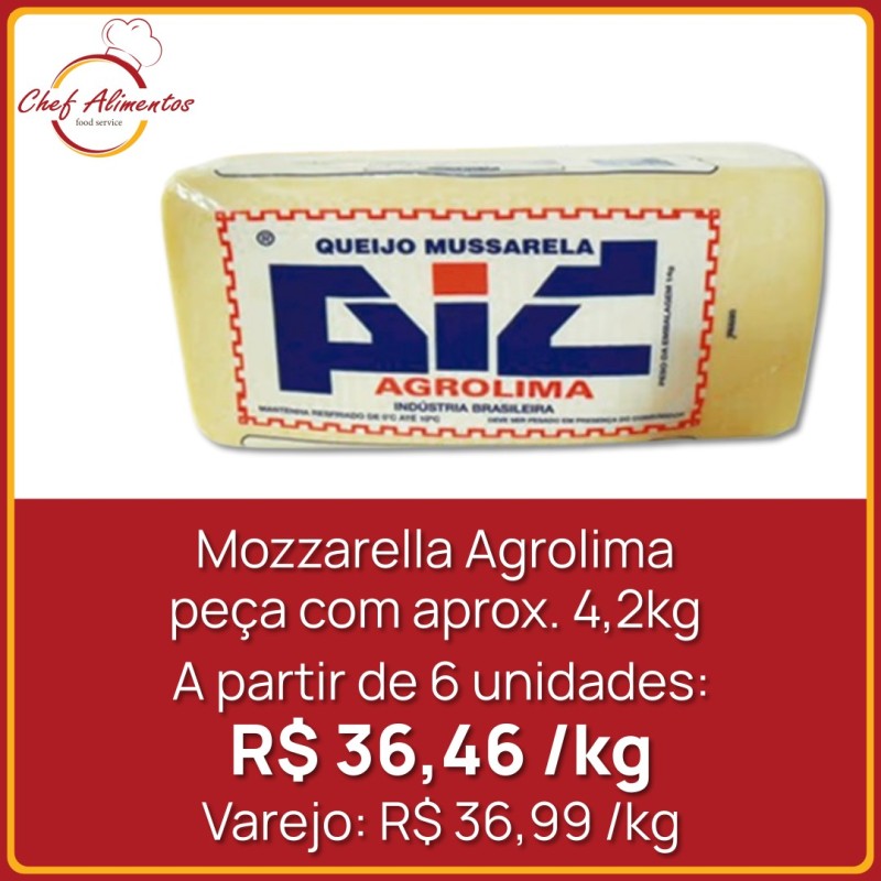 Queijo Mozzarella Agrolima - Peça