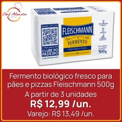 Fermento biológico fresco para pães e pizzas Fleischmann 500g