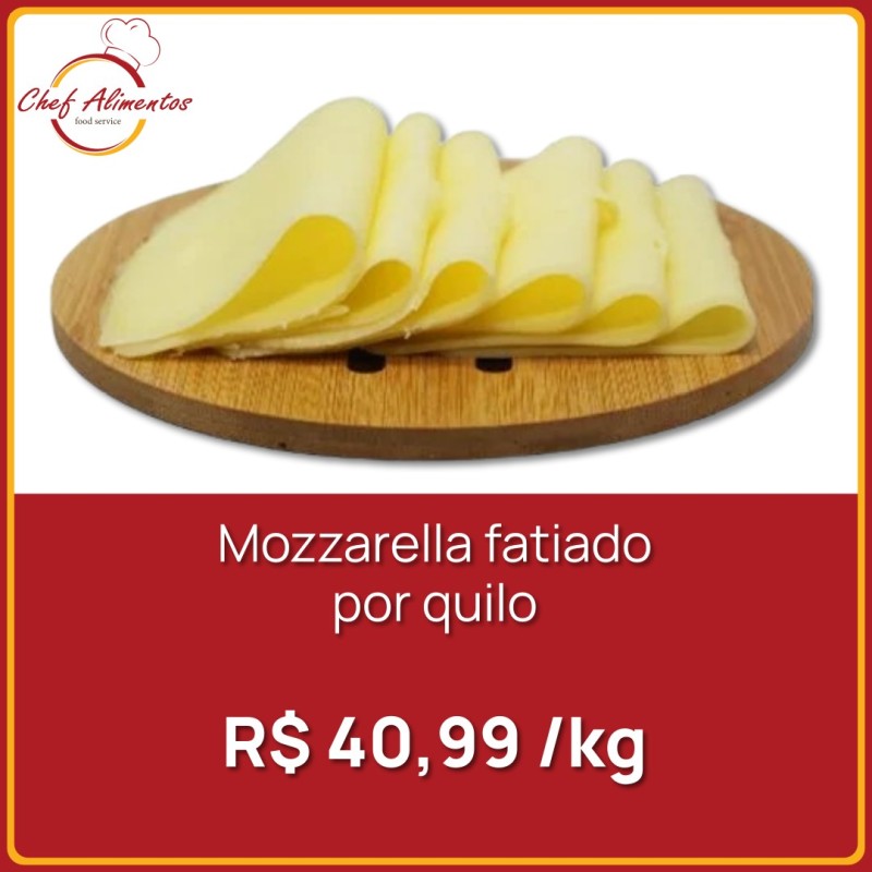 Queijo Mozzarella Fatiado - Por quilo