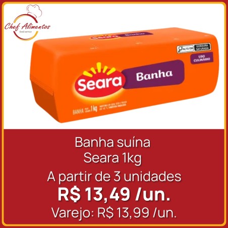 Banha suína Seara 1kg