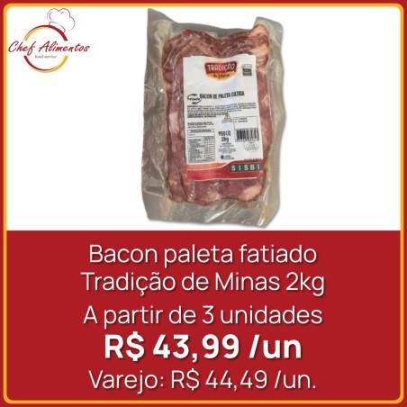 Bacon paleta fatiado Tradição de Minas 2kg