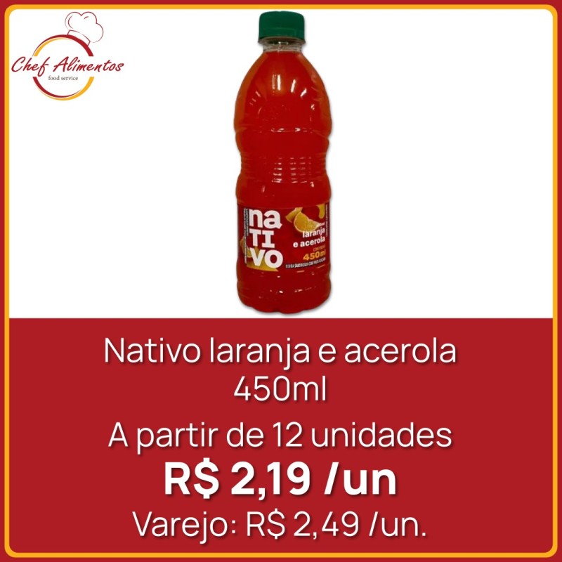 Nativo laranja e acerola 450ml
