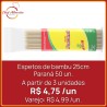 Espetos de bambu 25cm Paraná 50 un