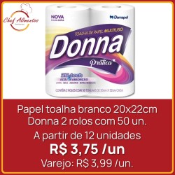 Papel toalha branco 20 x 22 cm Donna