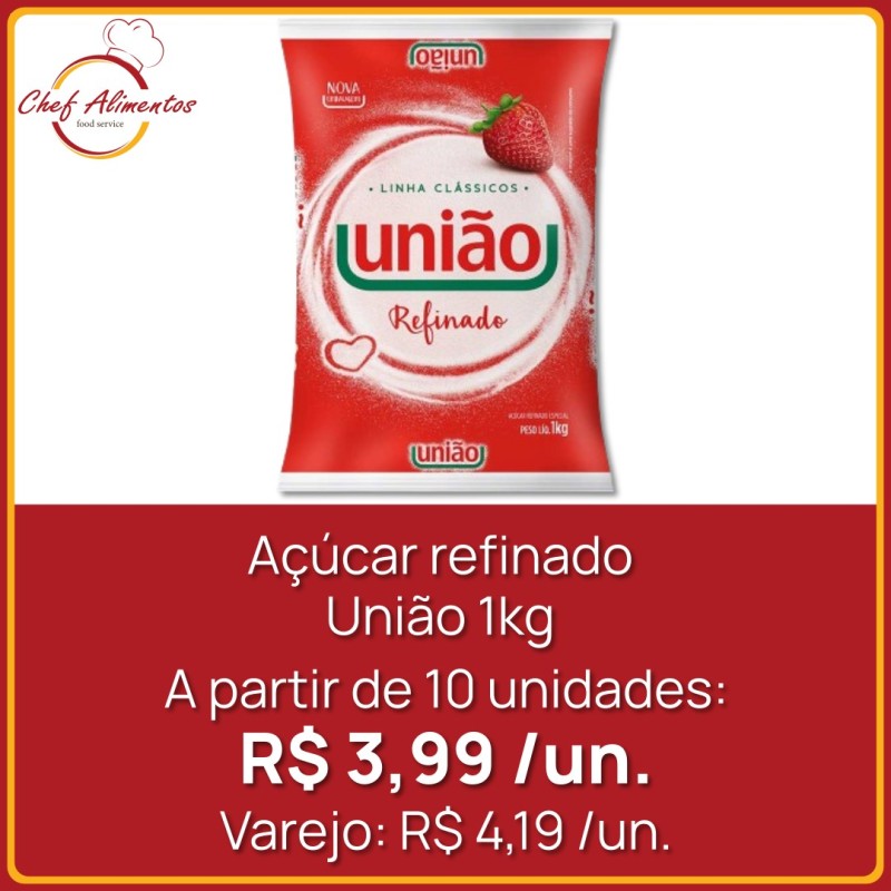 Açúcar refinado União 1kg