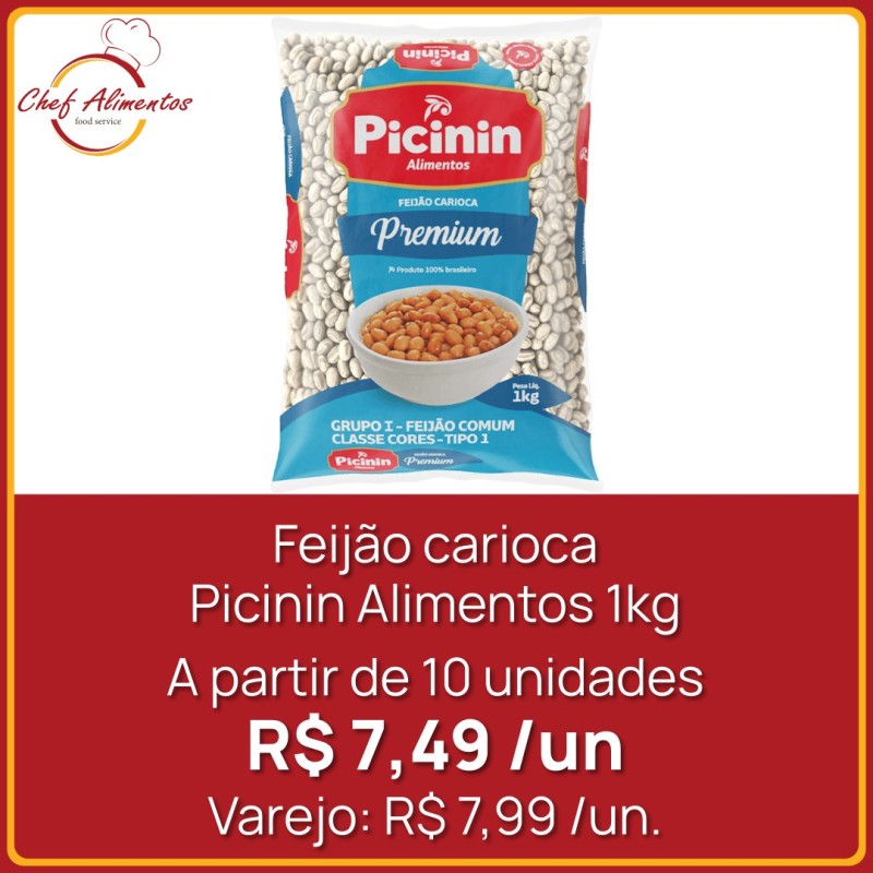 Feijão carioca Picinin Alimentos 1kg