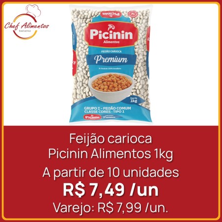 Feijão carioca Picinin Alimentos 1kg