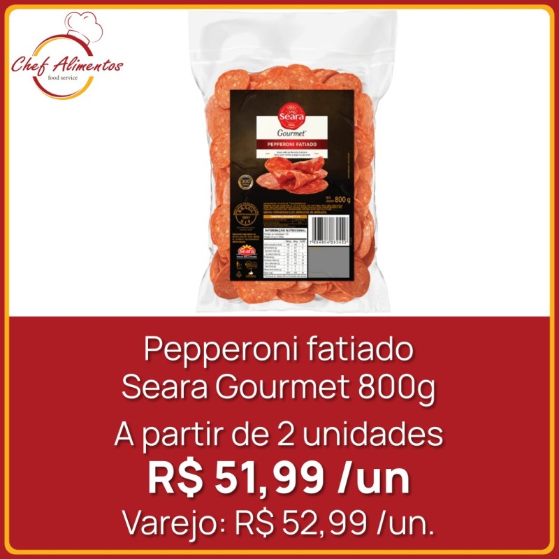 Pepperoni fatiado Seara Gourmet 800g