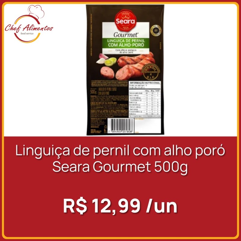 Linguiça de pernil com alho poró Seara Gourmet 500g
