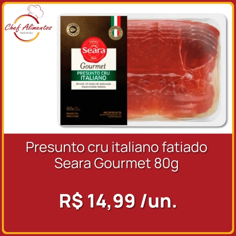 Presunto cru italiano fatiado Seara Gourmet 80g