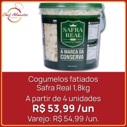 Cogumelos fatiados Safra Real 1,8kg