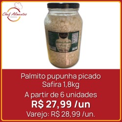 Palmito pupunha picado Safira 1,8kg