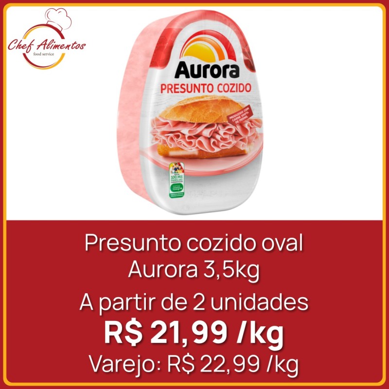 Presunto cozido oval Aurora 3,5kg