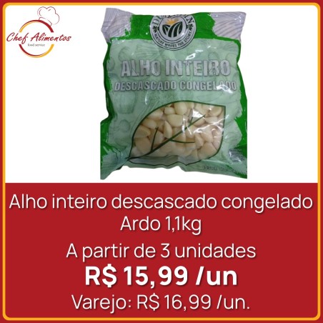 Alho inteiro descascado congelado Ardo 1,1kg