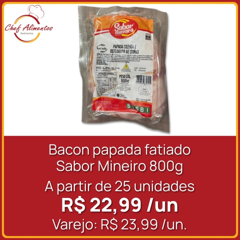 Bacon papada fatiado Sabor Mineiro 800g