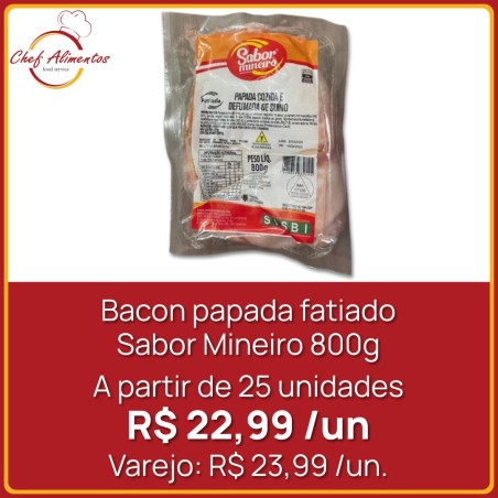 Bacon papada fatiado Sabor Mineiro 800g