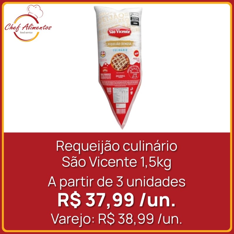 Requeijão culinário São Vicente 1,5kg