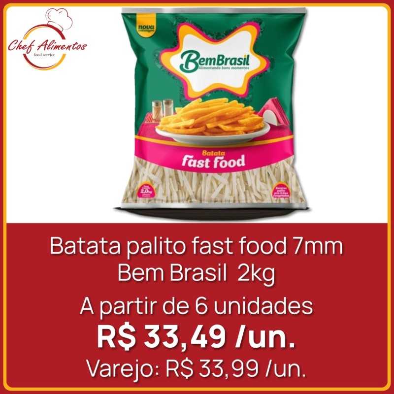 Batata Bem Brasil Fast Food 7mm 2kg