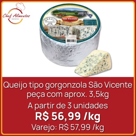 Queijo gorgonzola São Vicente 3,5kg
