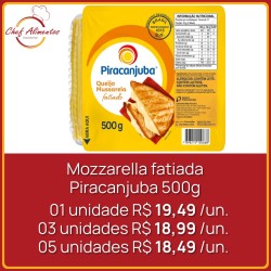 Mozzarella fatiada Piracanjuba 500g