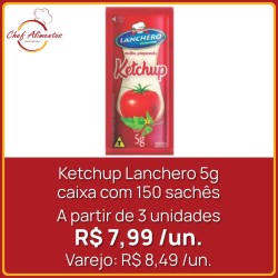 Ketchup Lanchero Sachê 5g - caixa com 150 sachês
