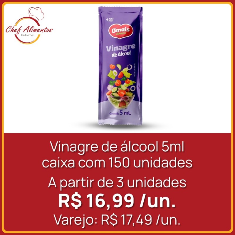 Vinagre de álcool Dmais sachê 5ml