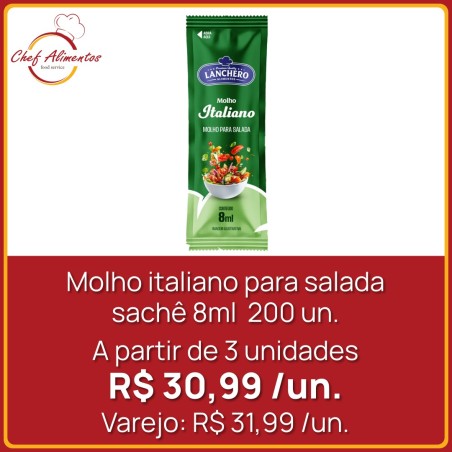 Molho italiano para salada Lanchero 8ml