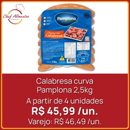 Calabresa Curva Pamplona - pacote 2,5 kg