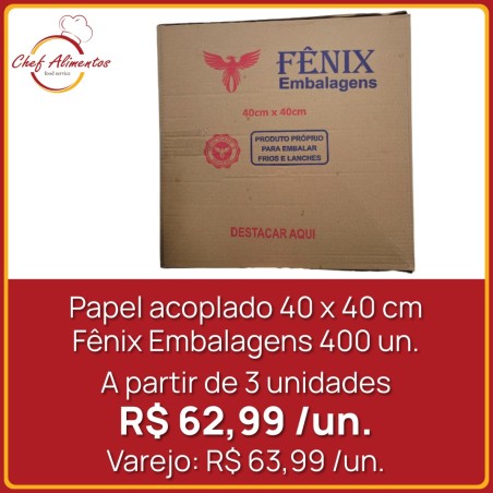Papel acoplado 40 x 40 cm Fênix Embalagens